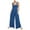 Blue jumpsuits women dressy, variant on Wycnly Jumpsuits for Women Dressy Fashion Elastic Waist Loose Wide Leg Strap Pocket Long Jumpsuits Overalls Summer Square Neck Sleeveless Solid Maxi Trendy Rompers Blue m