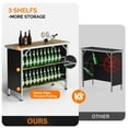 thumbnail image 4 of Ktaxon 43" Foldable Bar Table, Mobile Bar with 3-Tier Shelves & Carry Bag - Perfect for Events, Parties, Camping, Picnics, Tradeshows, and Both Outdoor/Indoor Use (Comes with Black Skirt,  Woodgrain), 4 of 12