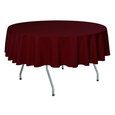 

Ultimate Textile (2 Pack) 84-Inch Round Polyester Linen Tablecloth - for Wedding Restaurant or Banquet use Cherry Red