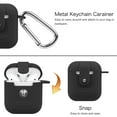 thumbnail image 3 of Fintie AirPods Silicone Case Cover Skin with Keychain Carabiner, Black, 3 of 6