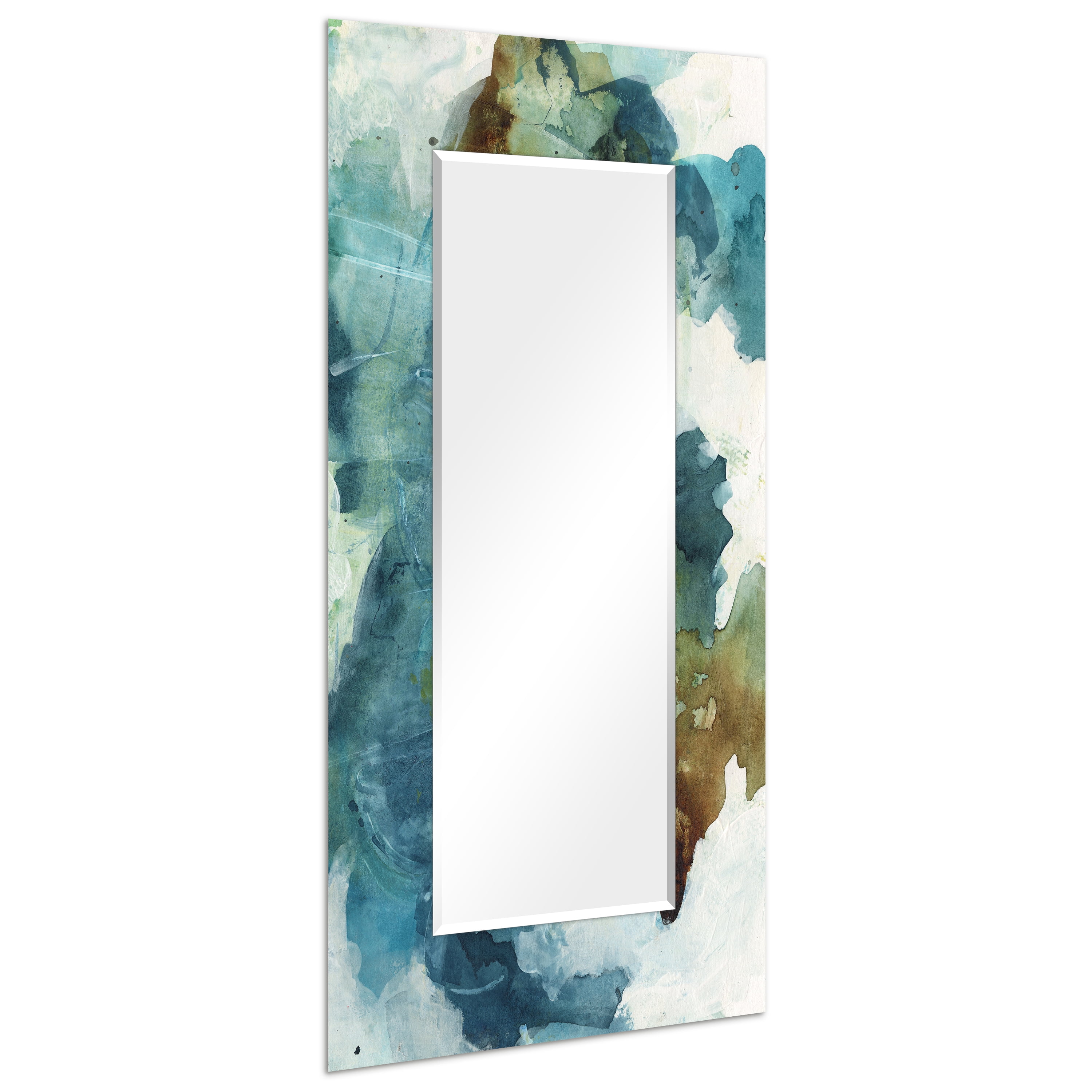 Empire Art Direct Blue Sky Rectangular Beveled Mirror on Free Floating Reverse Printed Tempered Art Glass, 72" x 36" x 0.4", Ready to Hang