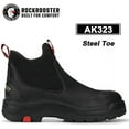 thumbnail image 3 of ROCKROOSTER Men's 6 inch Black Leather Steel Toe Waterproof EH Protective Slip On Work Boots AK323-10.5, 3 of 7