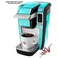 thumbnail image 2 of Bokeh Hex Neon Teal - Decal Style Vinyl Skin fits Keurig K10 / K15 Mini Plus Coffee Makers (KEURIG NOT INCLUDED), 2 of 3