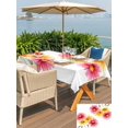 thumbnail image 5 of Outdoor Tablecloth with Umbrella Hole for Patio/Picnic/Party/Camping, Red Yellow Floral Waterproof Table Cloth Rectangle Table Cover Washable, Summer Spring Flowers Garden Aesthetic (60"x 120"), 5 of 9
