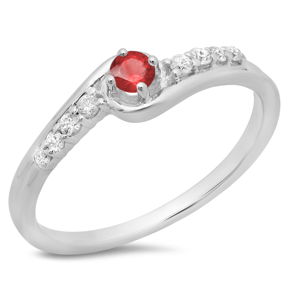 Details about   2ct Round Cut Ruby Stone Wedding Bridal Promise Designer Ring 14k White Gold 
