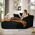 thumbnail image 6 of Chaise Lounge Chair Indoor, 50'' Upholstered Sofa Bed with 2 Throw Pillows, Comfy Lounge Indoor, Sleeper Reading Chair, Oversized Recliner Sofa, Fluffy Couch (Blue), 6 of 8