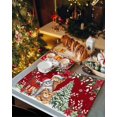 thumbnail image 2 of Christmas Cat Placemats Set of 12 Winter Snowflake Xmas Tree Poinsettia Red Heat Insulation Washable Place Mats, Rustic Non-Slip Table Mats for Dining Table Party Kitchen Decor,13x19 Inch, 2 of 4