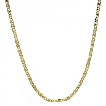 Folk Jewelry - Precious Cut Gold Plated Mariner Link Chain Necklace For Women By Folks Jewelry