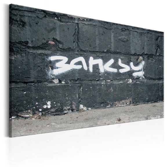 Tiptophomedecor Stretched Canvas Street Art - Banksy: Signature - Stretched & Framed Ready To Hang Art
