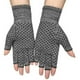 thumbnail image 2 of Guantes de medio dedo elásticos para artritis, compresión, alivian el dolor, guantes sin dedos para entrenamiento, Fitness, punto gris L, 2 of 8