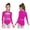 Hot Pink, variant on Girls Glitter Rhythmic Gymnastics Long Sleeve Ballet Dance Leotard with Back Zipper Ballroom Dancewear Black 16