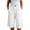 D123/White, variant on Afdoent Shorts For Women Knee Length Elastic Waist Solid Color Button Down Shorts Casual Wide Leg Beach Vacation Clothes