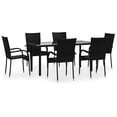thumbnail image 3 of Bowery Hill Contemporary Powder-Coated Garden Dining Set in Black, 3 of 17