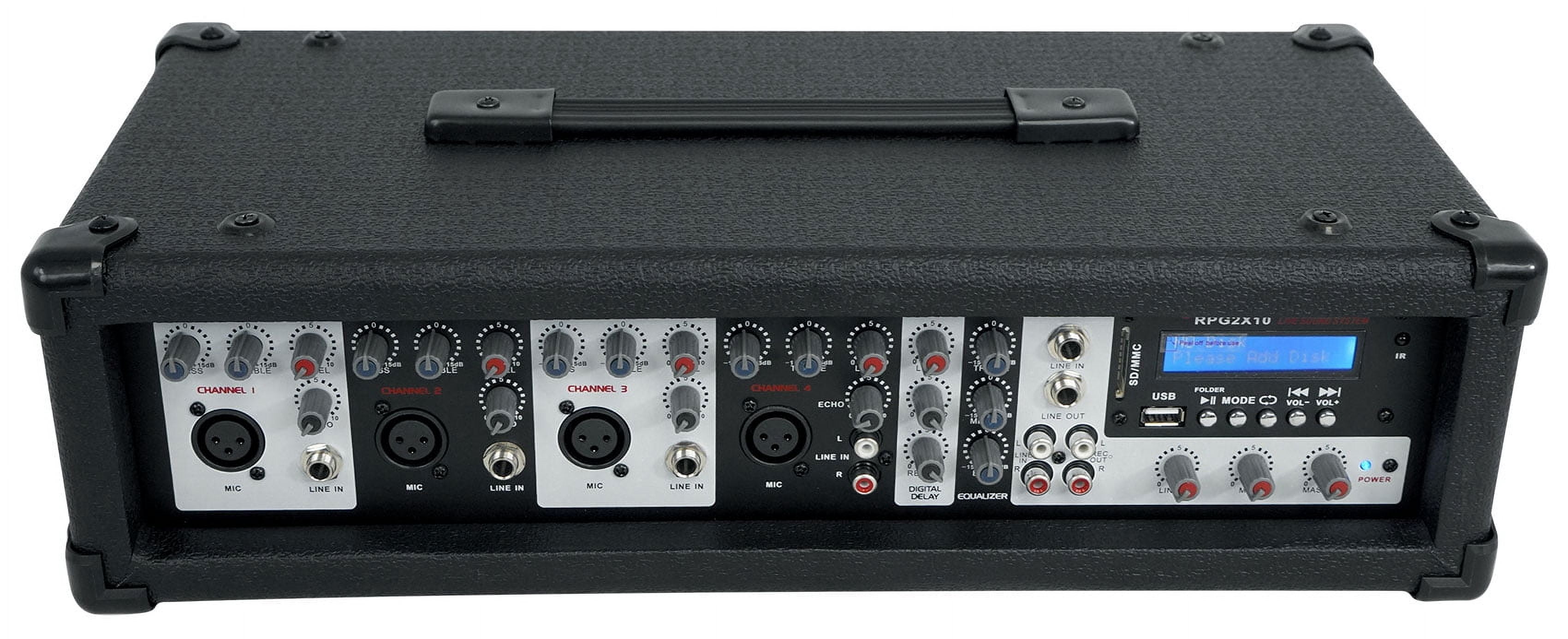 Rockville RPG2X10 Package PA System Mixer/Amp+10" Speakers+Stands+2 Mics+Bluetooth