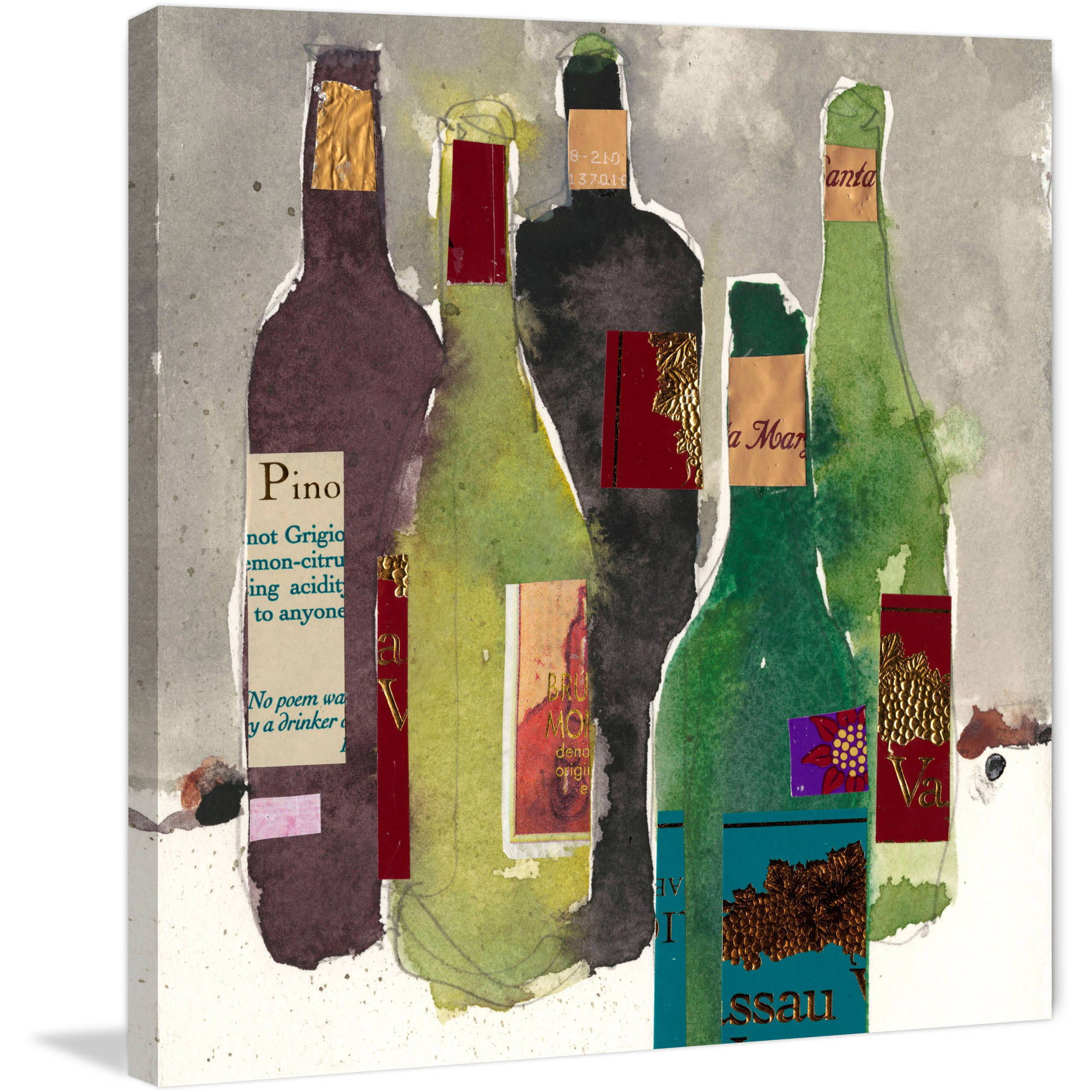 Marmont Hill "Five Bottles" Painting Print on Wrapped Canvas