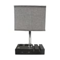 thumbnail image 2 of Lámpara De Mesa Lámpara De Escritorio Moderna Con 2 Puertos Usb Y Bombilla Lámpara De Noche Con 2 Salidas De Ca De Tres Orificios Y Pantalla De Lino Para Dormitorio Speravity HA016304-00, 2 of 7