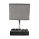 thumbnail image 2 of Lámpara De Mesa Lámpara De Escritorio Moderna Con 2 Puertos Usb Y Bombilla Lámpara De Noche Con 2 Salidas De Ca De Tres Orificios Y Pantalla De Lino Para Dormitorio matsuzay HA016304-00, 2 of 7