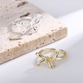 thumbnail image 3 of Simple Personality Hong Kong Style Geometric Hand Jewelry Bow Ring Women, 3 of 5