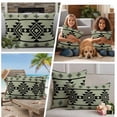 thumbnail image 5 of Sage Green Boho Outdoor Waterproof Pillow Covers, Southwest Aztec Abstract Geometric Decorative Square Throw Pillowcase Sofa Cushion Sham for Patio/Couch/Chair, 24"x24" 2 Pack, 5 of 8