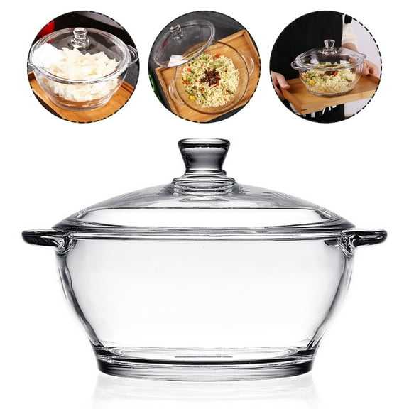 PENIKOKO Glass Stockpot with Double Handles for Cooking, , 1 Set