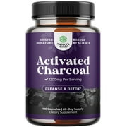 Cleanse and Detox Activated Charcoal Capsules - Purifying Detox Pills with 1200mg per serving Coconut Charcoal Powder for Bloating Relief and Body Detox Cleanse - Active Charcoal for Gut Health