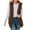 Brown, variant on Fuzzy Fleece Vest Jacket Womens Solid Casual Tops Sleeveless Hooded Fleece Blanket Jacket With Pocket White