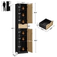 thumbnail image 7 of FANGSUM Tall Rattan Bathroom Cabinet with Doors and Adjustable Shelves, Freestanding Narrow Linen Cabinet for Living Room, 7 of 7