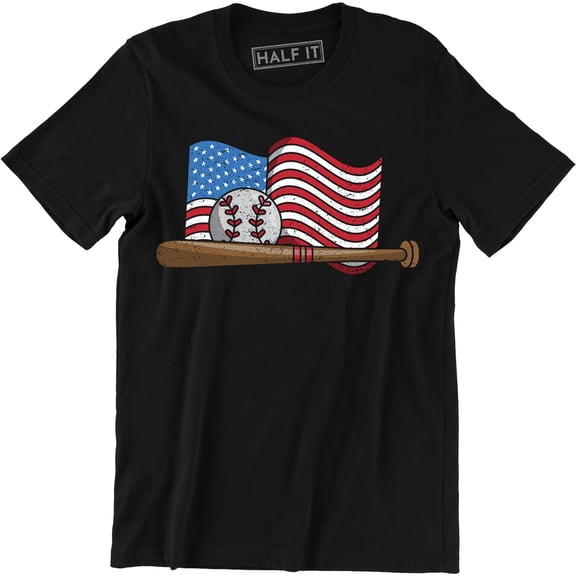 VIntage Baseball Bat American USA Flag Gift US Men's Trend 2019 T-Shirt