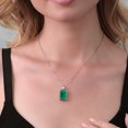 thumbnail image 6 of Gem Stone King 925 Sterling Silver Emerald Cut Green Onyx Pendant Necklace for Women (15.69 Cttw, with 18 inch Silver Chain), 6 of 6