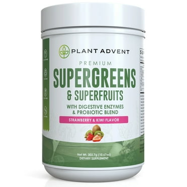 Plant Advent Supergreens and Superfruits Strawberry and Kiwi Juice, 27 Servings