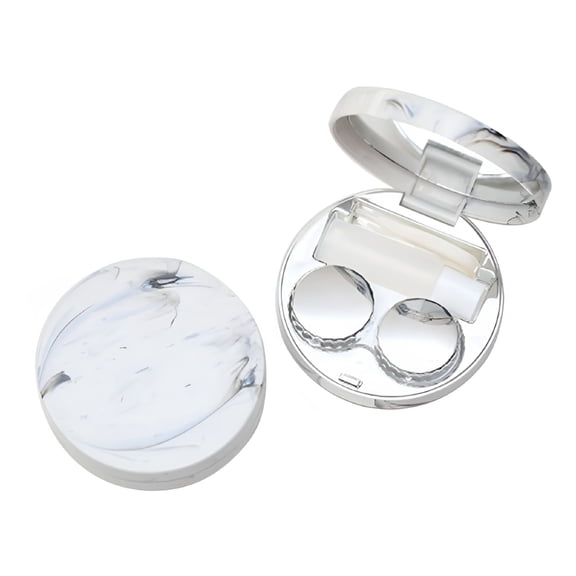 FACEGA Portable Marble Contact Lens Case Round Colored Contact Lens Care Water Box