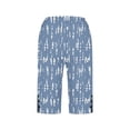 thumbnail image 4 of Cagogo Tie Dye Capri Pants for Women Elastic Waist Flowy Casual Boho Vacation Plus Size Cropped Pants Loose Shorts Summer Beach Travel Trousers, Blue S, 4 of 5