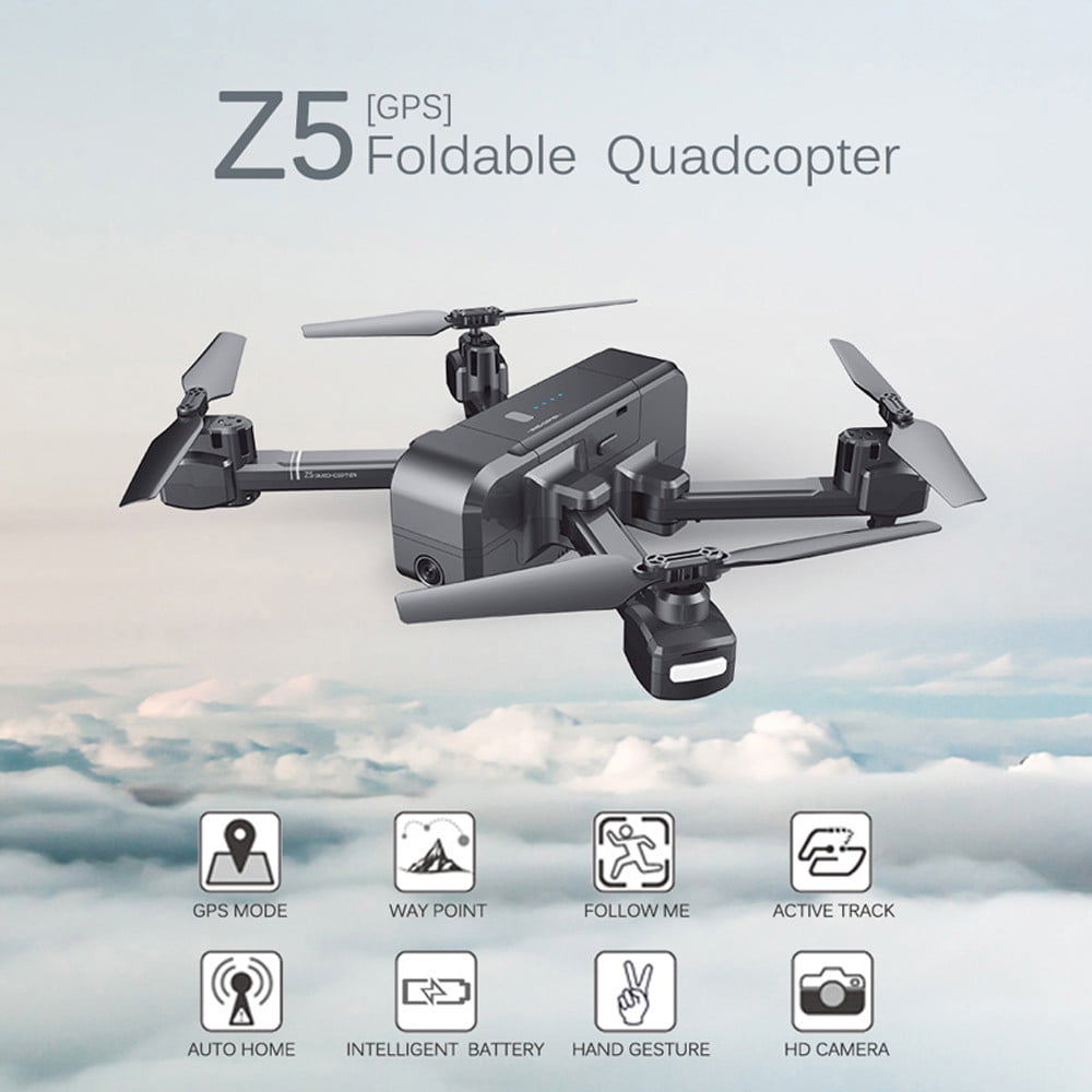 SJRC Z5 GPS 2.4G WiFi FPV Drone 1080P HD Cam Follow Me Quadcopter+3* Battery+Bag