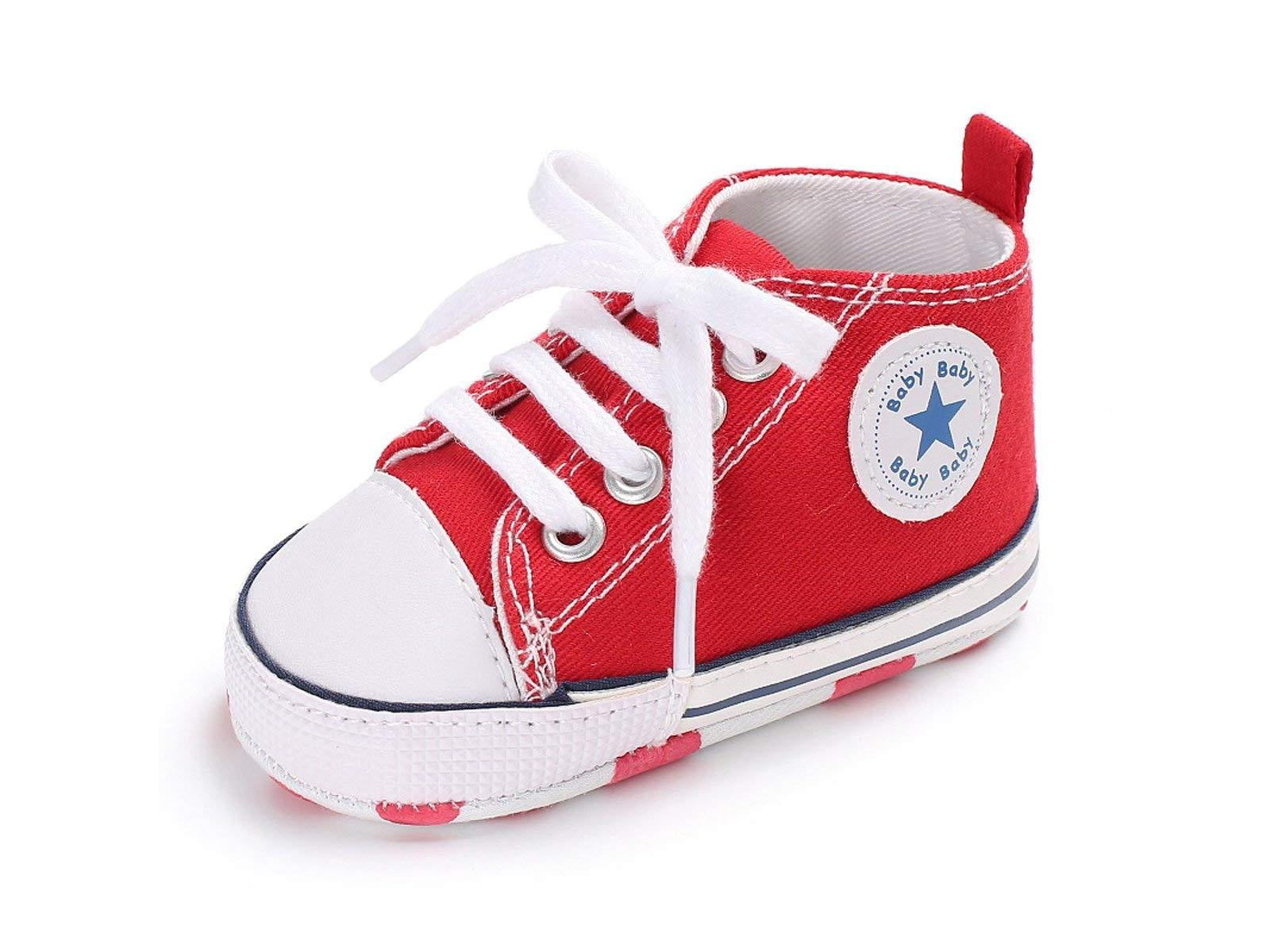 boys red canvas shoes