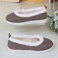 thumbnail image 5 of Women's Casual Fleece Lined Loafers Warm Plush Low Top Lightweight Waterproof Non Slip Walking Shoes Brown Size 9, 5 of 7