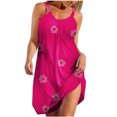 thumbnail image 2 of Ovzne Robes Femmes Robe Femmes Robes d'Été Imprimées Amples Col en V Sans Manches Robes de Soleil avec Poches Robe de Vacances Imprimée Liquidation, 2 of 5
