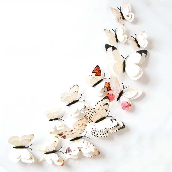 LAMIRO 12pcs 3D Dimensional Butterfly Refrigerator Magnet Butterfly Wall Stickers