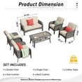 thumbnail image 6 of Toject 6 Pieces Patio Furniture Set, Wicker Outside Furniture with Loveseat Table Chairs Set for Porch, All-Weather High Back Outdoor Conversation Set for Backyard, Beige, 6 of 9