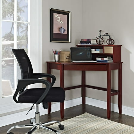 Corner Laptop Writing Desk With Optional Hutch Cherry Walmart