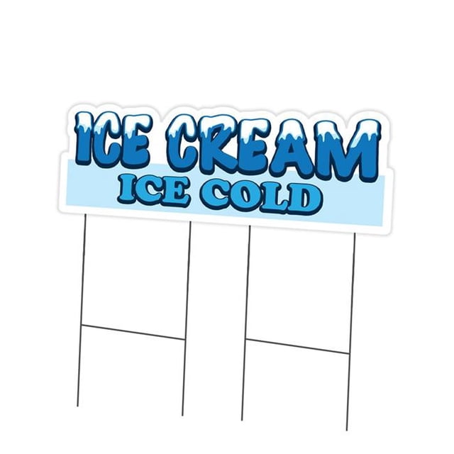 24 x 36 in. Yard Sign & Stake - Ice Cream Ice Cold