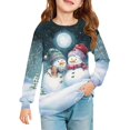 thumbnail image 3 of YOUYEDIAN Christmas Sweatshirt for Girls Long Sleeve Crewneck Xmas Graphic Fleece Pullover Tops, 3 of 5