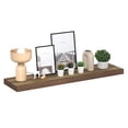 thumbnail image 2 of Furinno TANNA Floating Shelves for Wall, 12 x 47 Bathroom Wall Shelf, Wall Mounted Bathroom Organizers and Storage with Invisible Brackets, 2 Thick Shelf, for Bathroom, Living Room, Retro Brown, 2 of 4