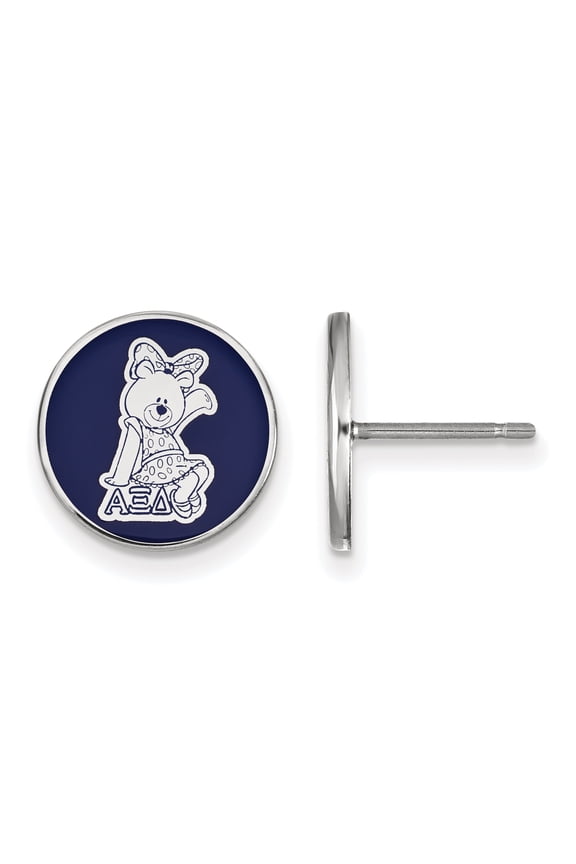 Sterling Silver Official Licensed Greek Sororities Alpha Xi Delta (???) Enameled Post Earrings