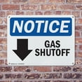 thumbnail image 4 of (2 Pack) Gas Shutoff [Down Arrow] OSHA Notice Sign 10 Inch X 7 Inch Indoor / Outdoor Rust-Free Aluminum Metal Signs for Workplace, Workshop, and Construction Site, Made in the USA, 4 of 8