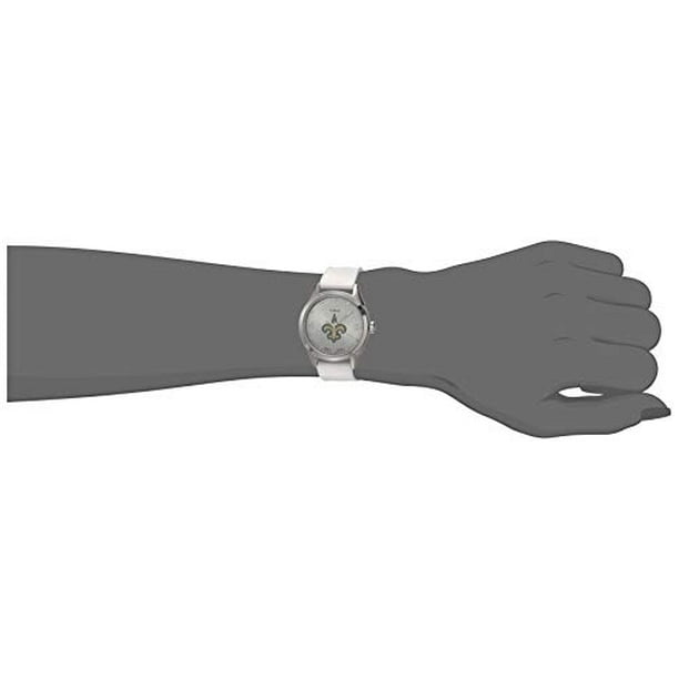 Reloj Timex NFL Athena 40mm para mujer - New Orleans Saints con correa de silicona blanca Timex Timex