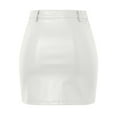 thumbnail image 5 of Daznico Women's High Waisted PU Leather Mini Skirt, Elastic Bodycon Pencil Skirt in Punk Style,Size L, 5 of 5