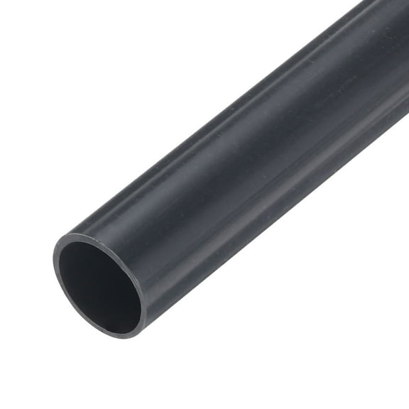 Rigid Round Pipe 12mm ID 14mm OD 9" Length Dark Grey High Impact for Water Pipe, Crafts, Cable Sleeves