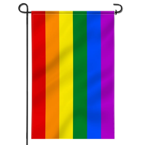 Anley Double Sided Premium Garden Flag Rainbow Gay Pride