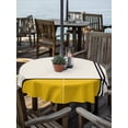 thumbnail image 2 of Outdoor Table Cloth with Umbrella Hole and Zipper, Geomrtic Yellow Waterproof Round Tablecloth 54 Inch, Abstract Stripes Patckwork Modern Art Washable Table Cover for Outside Party Patio Picnic, 2 of 8