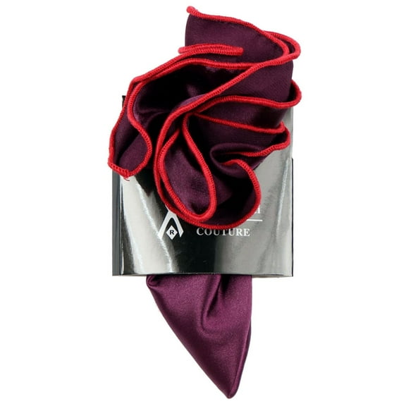PS-Z-RD-103 - Round Pocket Square Accessory - Purple Red